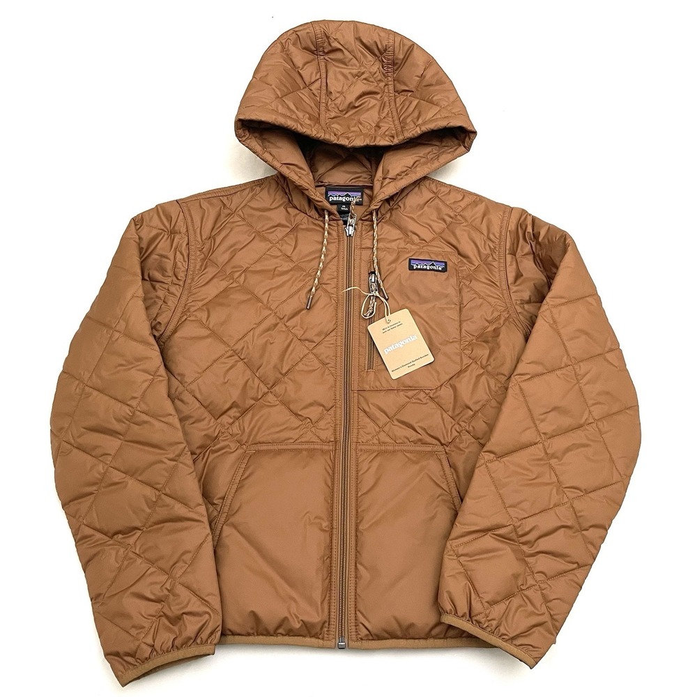 NWT Patagonia Women's Diamond Quilted Bomber Hoody Jacket XS Deer Brown